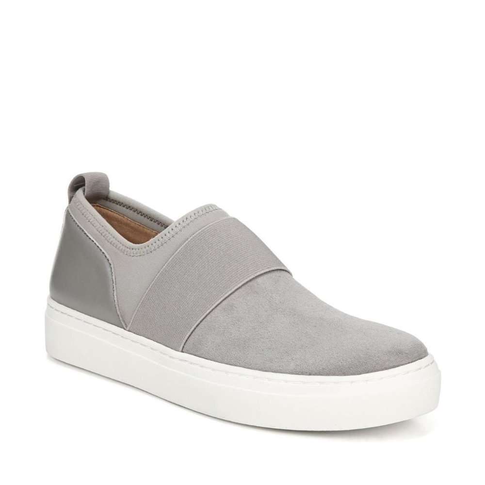 Naturalizer Womens Cassey Sneaker Gray Fog Suede Leather Slip On 8